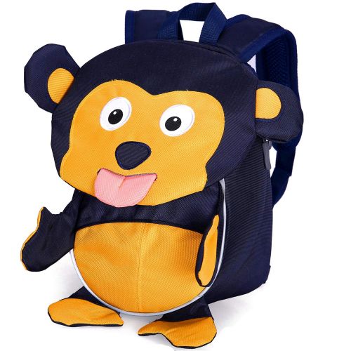  LAKEAUSY Cartoon Monkey Infant Backpack Safety Harness Kid Preschool Chest Strap Rucksack