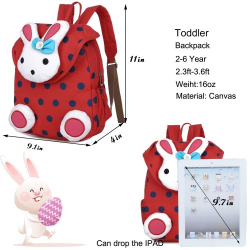  LAKEAUSY Toddler Kid Backpack with Safety Harness Leash Rabbit Bunny Boy Girl Under 3 Age