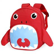 LAKEAUSY Cute Shark School Bag Mini Backpack for Kids Insulated Lunch Bag Girl 1-3 Year