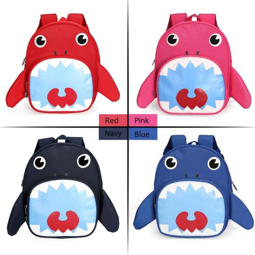  LAKEAUSY Cute Shark School Bag Mini Backpack for Kids Insulated Lunch Bag Girl 1-3 Year