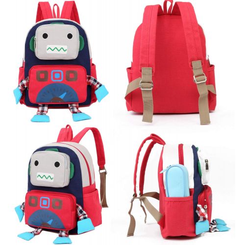  LAKEAUSY Chilren Kid Backpack Boy Preschool Girls Red with Leash Harness Unise Girls