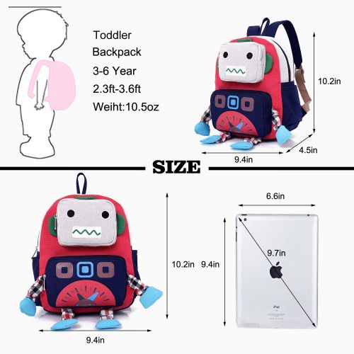  LAKEAUSY Chilren Kid Backpack Boy Preschool Girls Red with Leash Harness Unise Girls