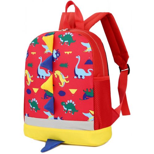  LAKEAUSY Kid Backpack Boy Preschool with Strap Dinosaur Blue Kindergarten Leash Bookbag