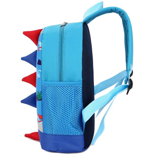  LAKEAUSY Kid Backpack Boy Preschool with Strap Dinosaur Blue Kindergarten Leash Bookbag