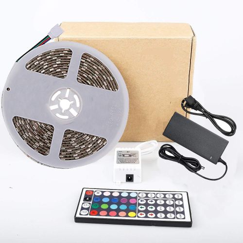  LALIGHT 5050 RGB LED Flexible Strip Light Kit 32.8ft/10M 600 LEDs LED Light Strip Waterproof Multicolour Changing LED Tape Rope Strip Lighting with 24V 6A Power Supply 44Key IR Remote Cont