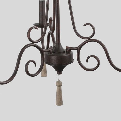  LALUZ 6-Light Transitional Chandeliers Pendant Lights for Dining Room, Oil Black, 24.4”H x 23.6”W