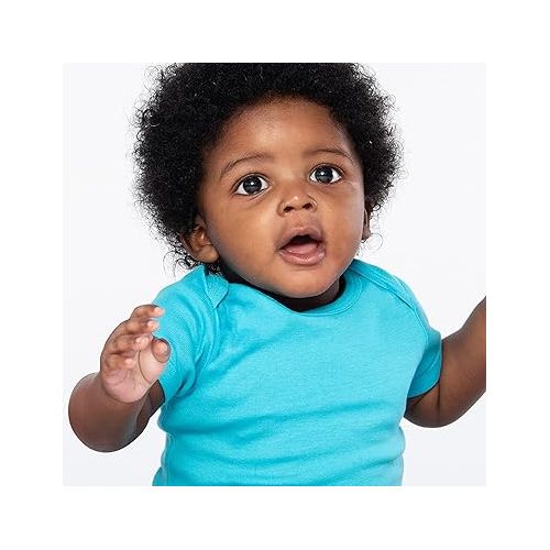  Lamaze unisex-baby Super Combed Natural Cotton Short Sleeve Bodysuit, Snap Closure, 3 PackShirt