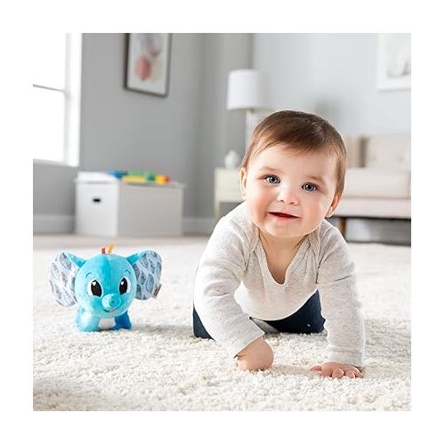  Lamaze Puffaboo Elephant Baby Toy - Soft Squeaky Elephant Toy with Crinkly Ears - Interactive Baby Toys for Sensory Play - Baby Sensory Toys Ages 3 Months and Up
