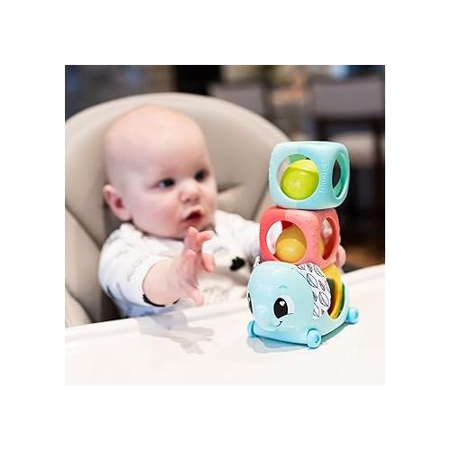  Lamaze Stack, Rattle & Roll Stacking Blocks - Baby Blocks for Fine Motor Skill Development - Baby Stacking Toys for Sensory Play - Colorful Interactive Stacking Toys - Ages 6 Months and Up