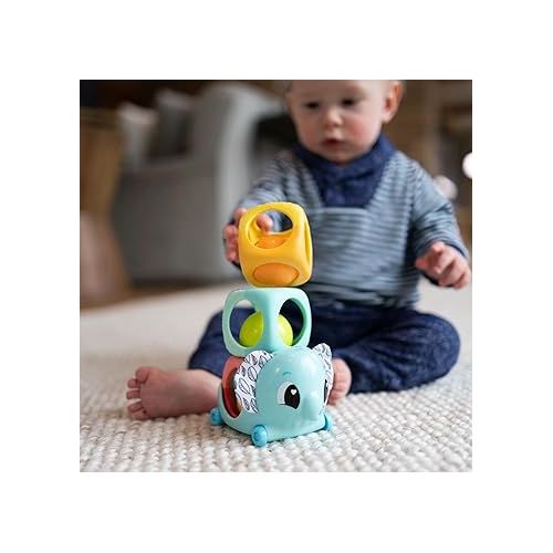  Lamaze Stack, Rattle & Roll Stacking Blocks - Baby Blocks for Fine Motor Skill Development - Baby Stacking Toys for Sensory Play - Colorful Interactive Stacking Toys - Ages 6 Months and Up