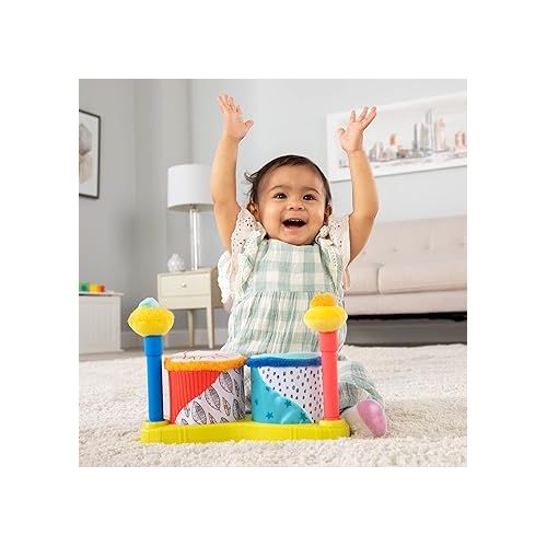  Lamaze Squeeze Beats First Drum Set - Baby Sensory Toy Includes Funny Animal Sounds - Colorful Baby Musical Toys for Early Childhood Development - Ages 12 Months and Up