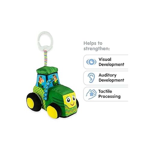  Lamaze John Deere Tractor Car Seat and Stroller Toy - Soft Baby Hanging Toys - Baby Crinkle Toys with High Contrast Colors - Baby Travel Toys Ages 0 Months and Up