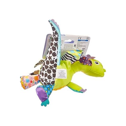  Lamaze Flip Flap Dragon Clip On Car Seat and Stroller Toy - Soft Baby Hanging Toys - Baby Crinkle Toys with High Contrast Colors - Baby Travel Toys Ages 0 Months and Up