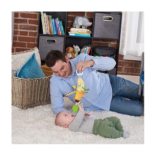  LAMAZE Bea The Banana, Clip on Pram and Pushchair Newborn Baby Toy, Sensory Toy for Babies with Colours and Sounds, Development Toy for Boys and Girls Aged 0 to 24 Months