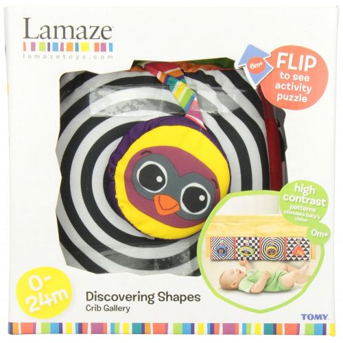  [아마존베스트]LAMAZE Lamaze Baby Toys - Discovering Shapes Crib Gallery and Activity Puzzle  Baby Toy with Patterns, Colors and Sounds to Stimulate Brain Activity - Tie Onto Baby Crib - Recommended Ag