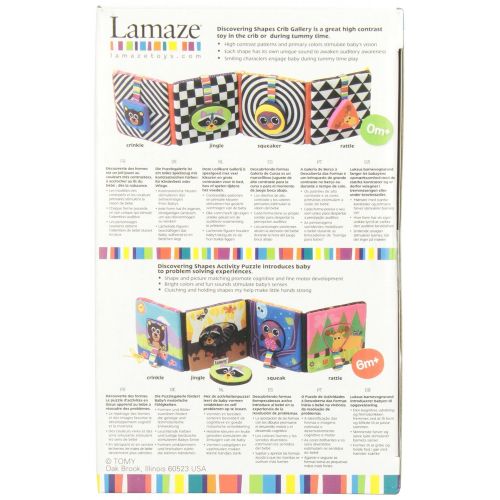  [아마존베스트]LAMAZE Lamaze Baby Toys - Discovering Shapes Crib Gallery and Activity Puzzle  Baby Toy with Patterns, Colors and Sounds to Stimulate Brain Activity - Tie Onto Baby Crib - Recommended Ag