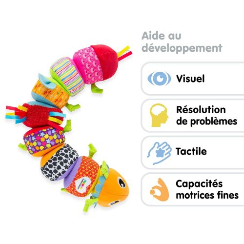  LAMAZE - Mix and Match Caterpillar Soft Toy, Get Baby Playing with Colors, Sounds, Matching and Puzzles with Bold Colors, Playful Patterns, Crinkly Sounds and Detachable Segments,