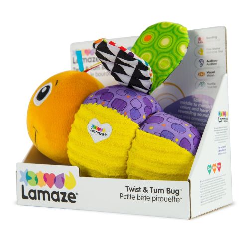  LAMAZE - Twist and Turn Bug Toy, Help Baby Get Creative with Colorful Patterns, a Matching Puzzle, Fun Textures, and Rewarding Sounds, 9 Months and Older