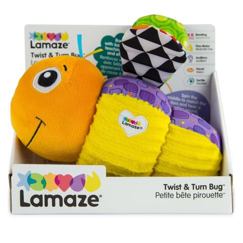  LAMAZE - Twist and Turn Bug Toy, Help Baby Get Creative with Colorful Patterns, a Matching Puzzle, Fun Textures, and Rewarding Sounds, 9 Months and Older