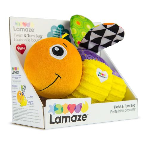  LAMAZE - Twist and Turn Bug Toy, Help Baby Get Creative with Colorful Patterns, a Matching Puzzle, Fun Textures, and Rewarding Sounds, 9 Months and Older