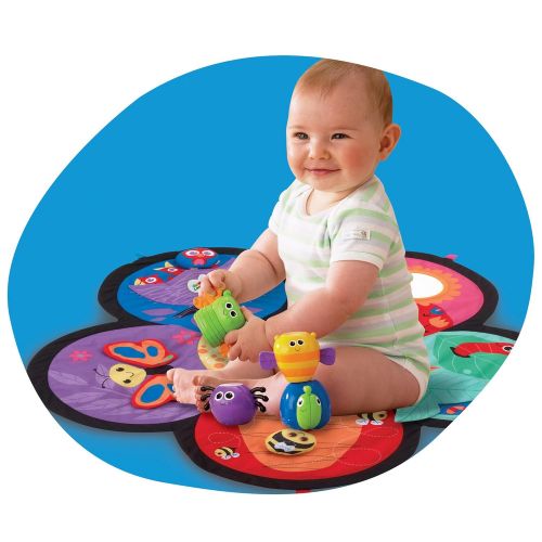  LAMAZE - Spin and Explore Garden Gym, A Rotating Spinner and Discovery Mat Help Strengthen Baby and...