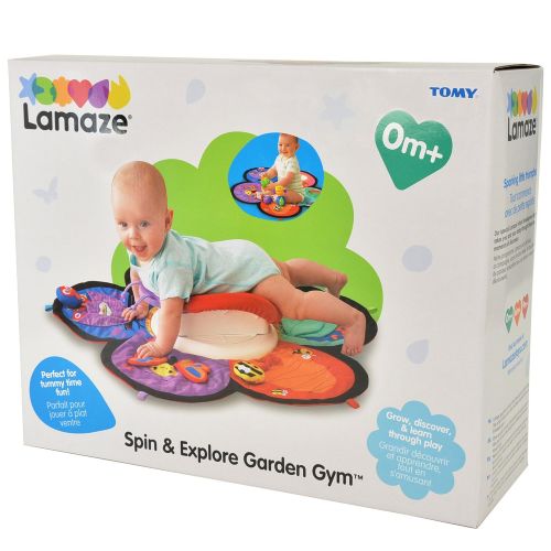  LAMAZE - Spin and Explore Garden Gym, A Rotating Spinner and Discovery Mat Help Strengthen Baby and...