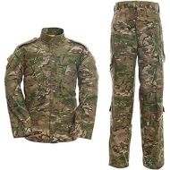 LANBAOSI Mens Tactical Jacket and Pants Military Camo Hunting ACU Uniform 2PC Set Army Multicam Apparel Suit