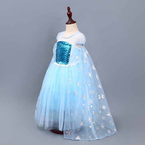  LANCYBABY Girls Princess Anna Costume Frozen Cosplay Dress Costume Deluxe Party Fancy Dress Up Skirt