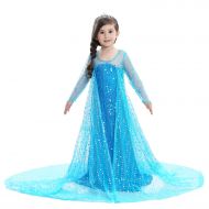 LANCYBABY Girls Princess Anna Costume Frozen Cosplay Dress Costume Deluxe Party Fancy Dress Up Skirt