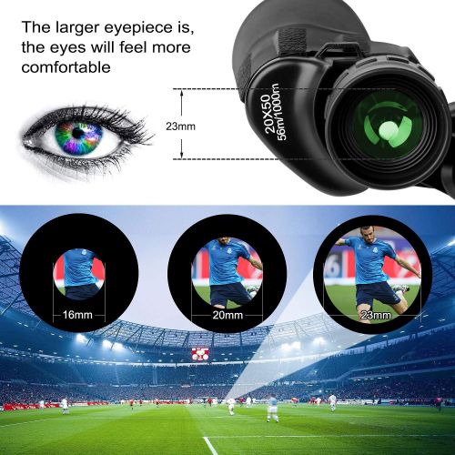  [아마존베스트]LANDVIEW 20x50 Compact Binoculars with Low Light Night Vision, HD Professional/Daily Waterproof Telescope for Outdoor Hunting, Bird Watching, Sightseeing Fit for Adults and Kids with BAK4 P