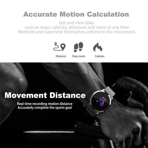  LANDYLO Fitness Tracker with Blood Pressure Monitor Smart Watch with Camera Touchscreen Waterproof Smartwatch Android iOS Heart Rate and Activity Tracking Birthday Gifts for Her His - Gold