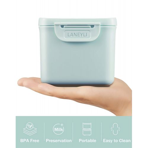  [아마존베스트]Formula Dispenser with Scoop LANEYLI Milk Powder Container Food Storage Container with Lids Snack Cup Airtight Leak Proof Easy Silent Lock BPA Free(350ml)