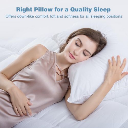  [아마존 핫딜]  [아마존핫딜]LANGRIA Luxury Hotel Collection Bed Pillows Plush Down Alternative Sleeping Pillow Cotton Cover Soft Comfortable For Side Back Stomach Sleeper Queen 20 x 30 (2 Pack)