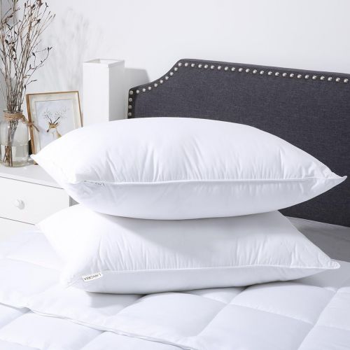  [아마존 핫딜]  [아마존핫딜]LANGRIA Luxury Hotel Collection Bed Pillows Plush Down Alternative Sleeping Pillow Cotton Cover Soft Comfortable For Side Back Stomach Sleeper Queen 20 x 30 (2 Pack)