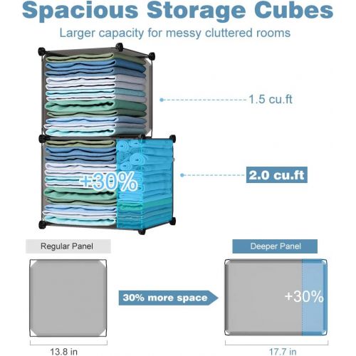  [아마존 핫딜] [아마존핫딜]LANGRIA 30-Cube Storage Organizer Large Gray DIY Stackable Easy Assemble Plastic Steel Frame Decorative Modular Clutter-Free Closet Yarn Stash Wardrobe for Homes, Living Rooms, and