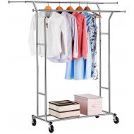 [아마존 핫딜] [아마존핫딜]LANGRIA Double Rail Garment Racks Clothes Racks Commercial Grade Height Adjustable Heavy Duty Clothing Racks for Boutiques