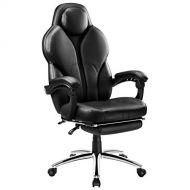 LANGRIA Swivel Office Chair Racing Gaming Chair Ergonomic High-Back Faux Leather E-Sports Chair Adjustable Executive Office Computer Desk Chair Computer Desk Chair Footrest and Til