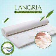 LANGRIA 3-Inch Twin Mattress Toppers Memory Foam Bed Topper CertiPUR-US Certified with Removable Zippered Hypoallergenic Bamboo Cover and Non Slip Bottom