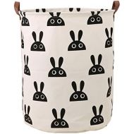 [아마존베스트]LANGYASHAN Storage Bin，Canvas Fabric Collapsible Organizer Basket for Laundry Hamper,Toy Bins,Gift Baskets, Bedroom, Clothes,Baby Nursery(Bunny)