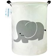 [아마존베스트]LANGYASHAN Storage Bin，Canvas Fabric Collapsible Organizer Basket for Laundry Hamper,Toy Bins,Gift Baskets, Bedroom, Clothes,Baby Nursery (Elephant)