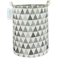 [아마존베스트]LANGYASHAN Storage Bin，Canvas Fabric Collapsible Organizer Basket for Laundry Hamper,Toy Bins,Gift Baskets, Bedroom, Clothes,Baby Nursery (Grey Triangle)