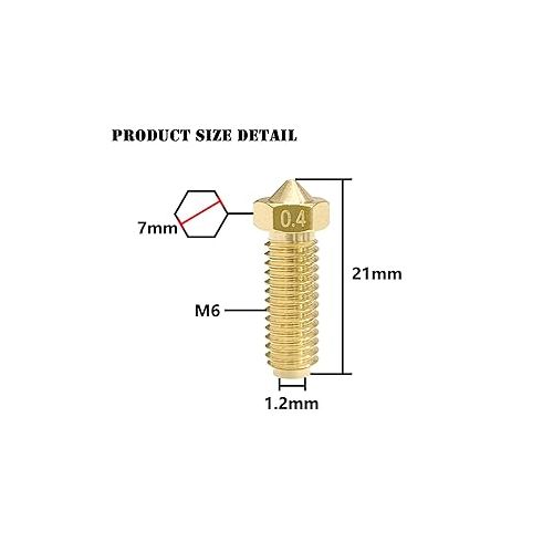  20PCS Barss Nozzles Kit for Kobra 2, 3D Printer 8PCS 0.4mm and 3PCS 0.2mm, 0.6mm, 0.8mm, 1.0mm Nozzles Kit for Anycubic Kobra 2, Kobra 2 Pro, Kobra 2 Plus, Kobra 2 Max, Kobra 2 Neo