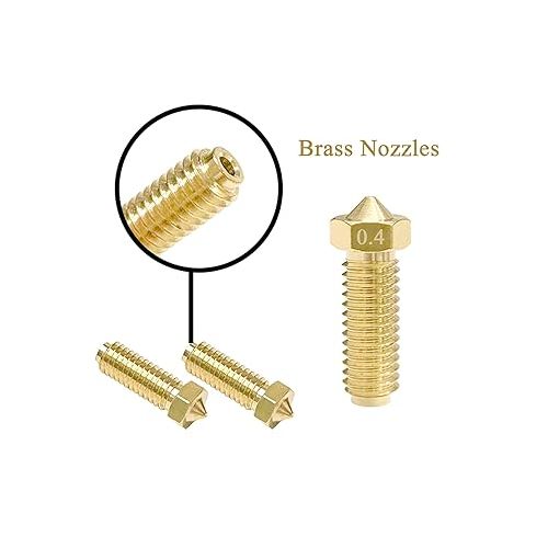  20PCS Barss Nozzles Kit for Kobra 2, 3D Printer 8PCS 0.4mm and 3PCS 0.2mm, 0.6mm, 0.8mm, 1.0mm Nozzles Kit for Anycubic Kobra 2, Kobra 2 Pro, Kobra 2 Plus, Kobra 2 Max, Kobra 2 Neo