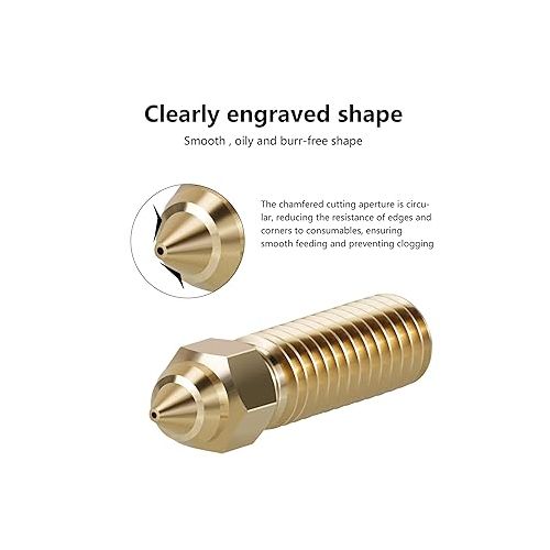  Creality 10PCS K1 Brass Nozzles Kit, 3D Printer 10PCS High Speed 0.4mm Nozzles Kit for K1, K1 Max, Ender 3 V3 KE, CR-10 SE, CR-M4