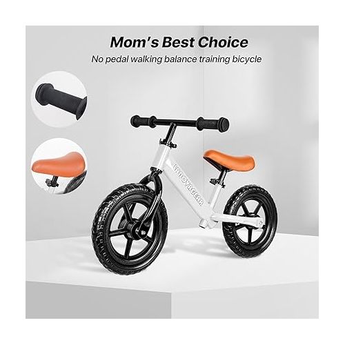  LANOVAGEAR Toddler Balance Bike 2 Year Old,Age 18 Months to 5 Years Old,Learn to Ride with Confidence，Gift Bike for 2-5 Boys Girls