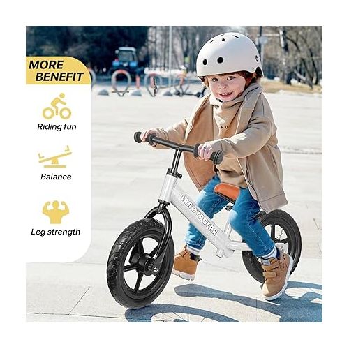  LANOVAGEAR Toddler Balance Bike 2 Year Old,Age 18 Months to 5 Years Old,Learn to Ride with Confidence，Gift Bike for 2-5 Boys Girls