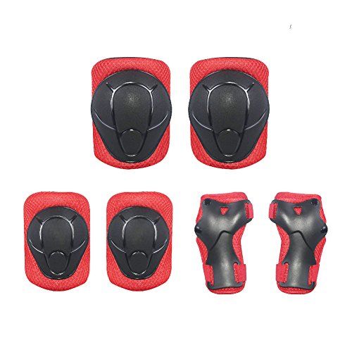  LANOVAGEAR Kids Adjustable Knee Elbow Pads Wrist Guards Protective Gear Set for Skateboard Bicycle Sports Safety