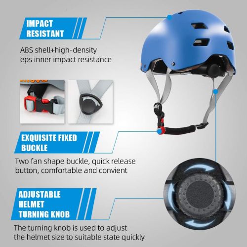  LANOVAGEAR Skateboard Helmet for Kids Youth & Adults with ASTM & CPSC Certified with Two Removable Liners for Multi-Sport Scooter Roller Skate Inline Skating Rollerblading