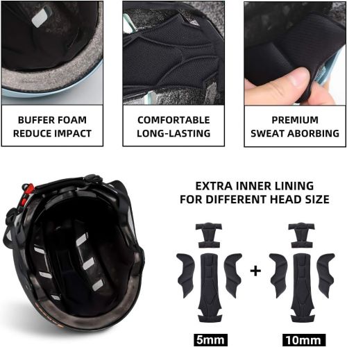  LANOVAGEAR Skateboard Bike Helmet with Two Removable Liners Adjustable Ventilation for Multi-Sport Scooter Roller Skate Inline Skating,3 Sizes for Kids,Youth,Adult