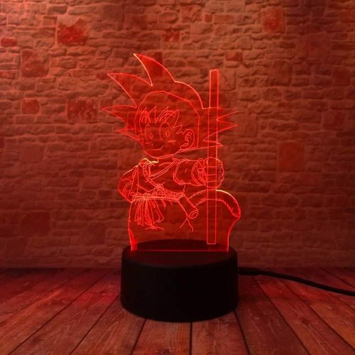  LANPAO 4 Pack,Cartoon Anime Figure 3D Optical Illusion Table Light Mood Lamp Touch Remote Control 7 Colors Home Light Kids Gift